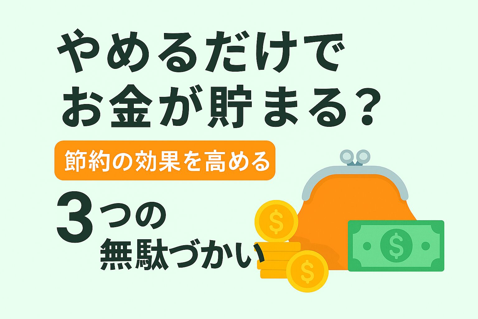 やめるだけでお金が貯まるイメージ